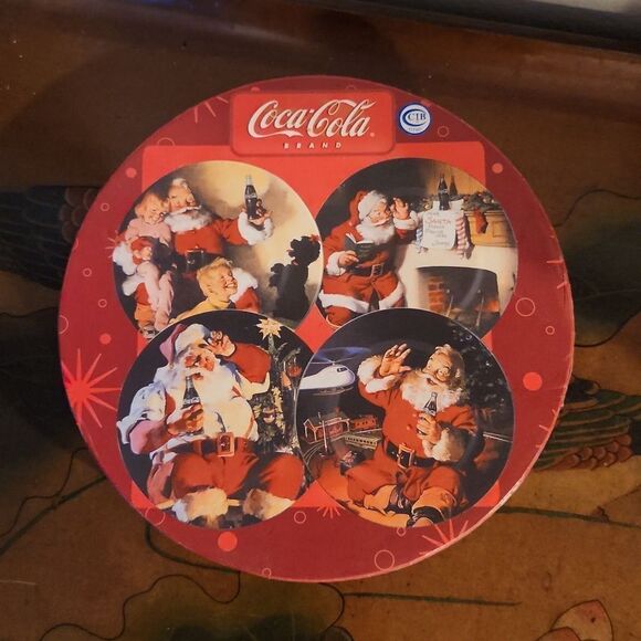 Franklin Mint Coca Cola Santa Porcelain Decorative Salad Dessert Plates Set of 4 - Picture 15 of 15